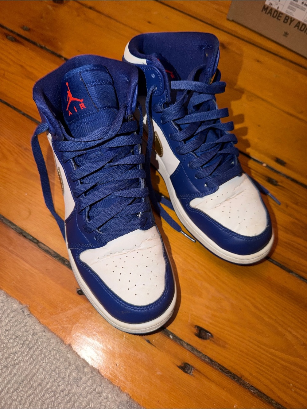 Nike Air Jordan High Top Sneakers - Blue/White with Red Jumpman